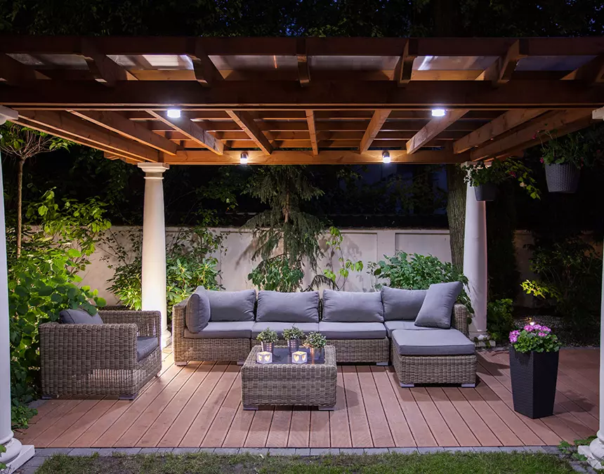 Patio with covered deck area in Tennessee