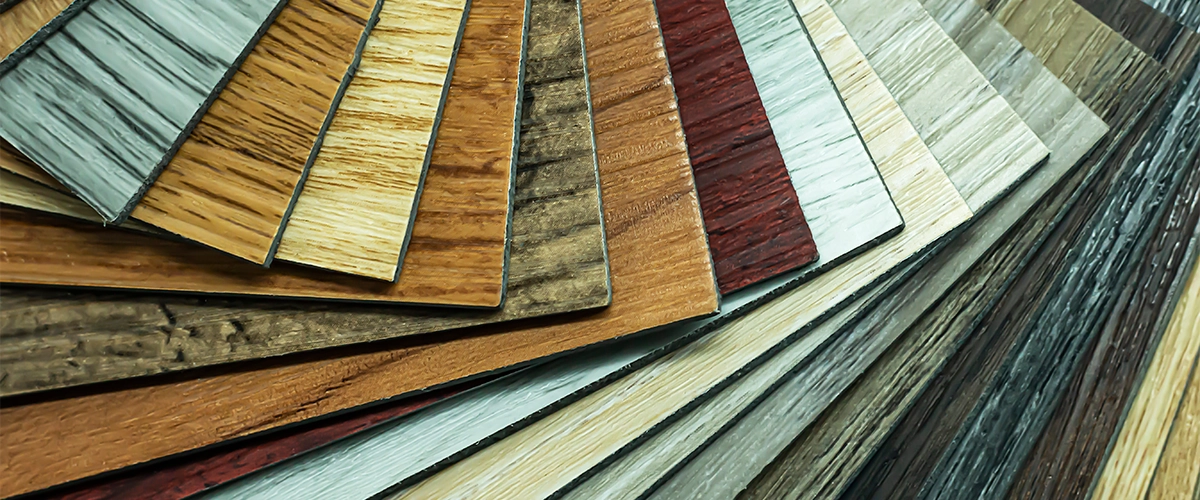 Luxury vinyl plank as the best flooring option with different textures spread out